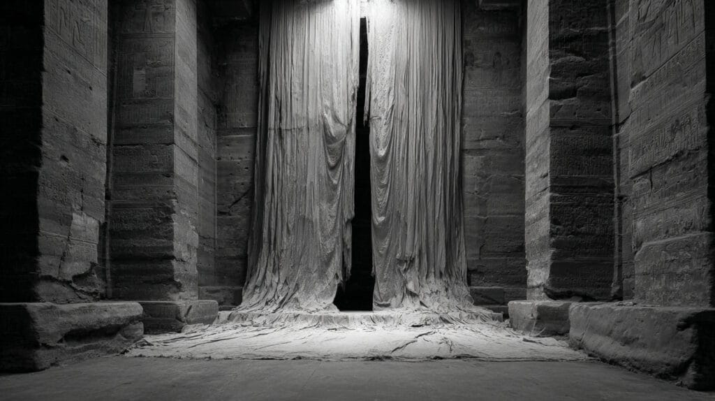 The temple veil torn from top to bottom