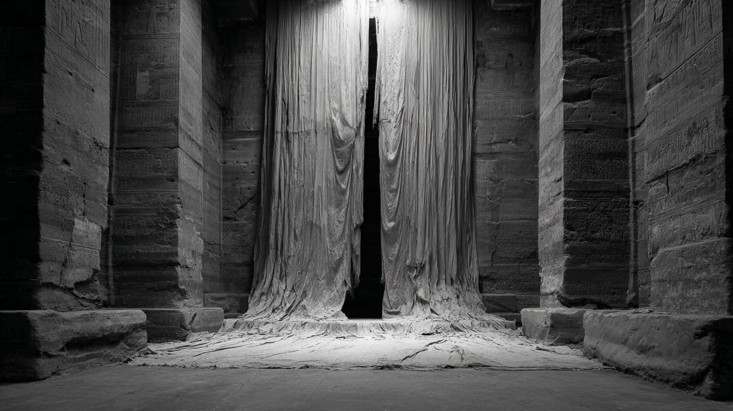 The temple veil torn from top to bottom