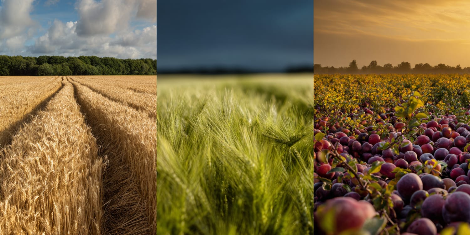Three harvest seasons shown across the year